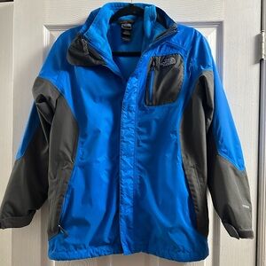 NORTH FACE Hyvent Coat With Removable Fleece Inner Jacket Size Large (14/16)